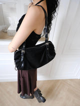 belt suede shoulder bag