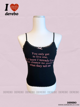Lettering Pad Camisole Sleeveless T-shirt
