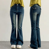 Stretch Back Pocket Point Bootcut Pants (5 colors)