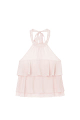 Dear rosy chiffon halter blouse
