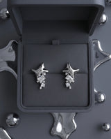 [IZNA Mai Earrings] コズミックミネラルピアス - Silver Color