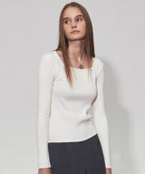 MINIMAL SQUARE LS KNIT_KHAKI
