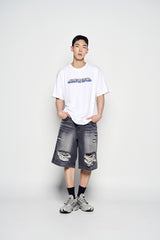 25SS 3D カートゥーンロゴショートスリーブTシャツ ホワイト