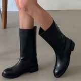 ROUND HALF BOOT (BLACK)