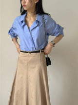 Close A-line Flare Long Skirt
