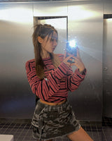 Camo lace patch pocket skirt pants (belt set)