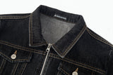 DIAGONAL CROP DENIM JACKET
