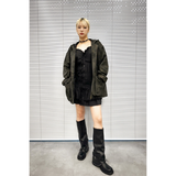 CLOUDY LEATHER HOOD JACKET