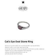 Cat's Eye Oval Stone Ring