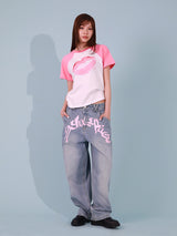 LIPS RINGER TEE (PINK)