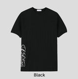 Beryl Lettering Ribbed Short Sleeve T-shirt