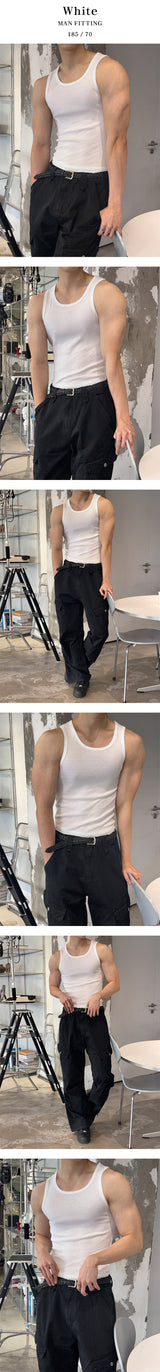 [MUSCLE FIT] Daily basic sleeveless(4color)