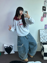 ハイクオリティ💍💎 リップバルーンパラシュートデニムパンツ 🤎2 サイズ