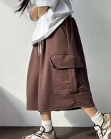 FORMAL BASIC CARGO WIDE BERMUDA 🤎🩶🖤🤍4COLOR