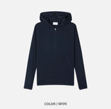 [기모] Slim golgi muscle hood half zip up(4color)