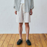 front seam fatigue short pants cream