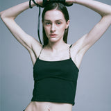 chain string corset sleeveless black