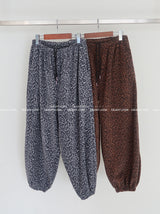fleece leopard leopard jogger pants