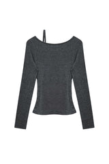 MUREN SHIRRING TOP / CHARCOAL