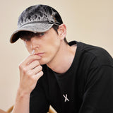 VA Stud Bleach Washing Denim Ball Cap / Black