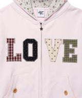 APPLIQUE LOVE ZIP UP HOODIE(CV2GFFM486A)