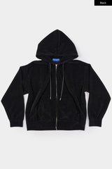 Monaco corduroy hooded zip-up