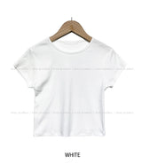[U-BASIC] Lip Ribbed Crop Cap Short Sleeves