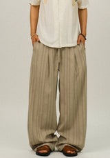 EO Stripe Wide Linen Pants 