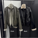 [Reversible] Reversible leather fur jacket(2color)