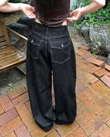 ディーフフィットビッグポケットデニムワイドロングパンツ