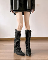 Leopard Flip Two-way Western High Long Boots