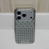 Dot Check Matcha Silver Epoxy Case