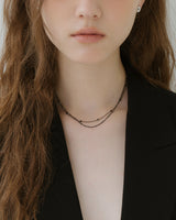 [Silver 925] Black Dot Spinel Necklace