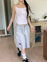 SIDE SHIRRING BUTTON SLEEVELESS (3C)