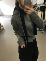 ニットフードジップアップ (3color)