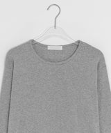 Achu Brushed Basic Round Long Sleeve Tee