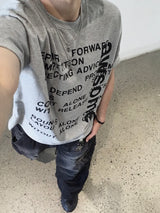 Awsome Lettering Short-Sleeved T-Shirt 4C