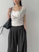 Twill Balloon Fit Wide Pants