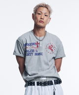 ホースレタリングヘンリーネッククロップドTシャツ