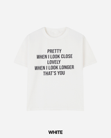 プリットクロッププリント半袖Tシャツ 3C