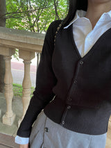  Page slim fit shibori V-neck knit cardigan (6 colors)