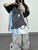 denim rope gym sack