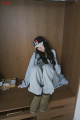 Napping Thick Soft Hooded Zip-Up Set