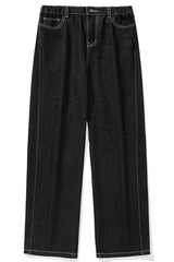 Vintage Straight-Leg Raw Jeans