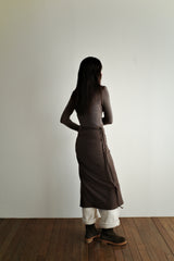 Wool turtleneck top, Brown