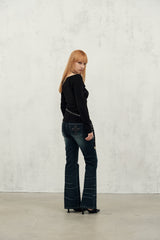 cross boots cut (blue)