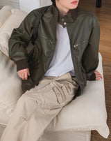 BOD High-neck Leather Jacket