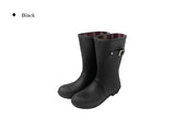 Roller Buckle Round Check Midi Rain Boots