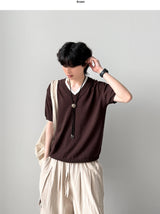 Mary V-neck Half Knit 