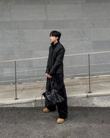 Kale Panel High-Neck Leather Jacket